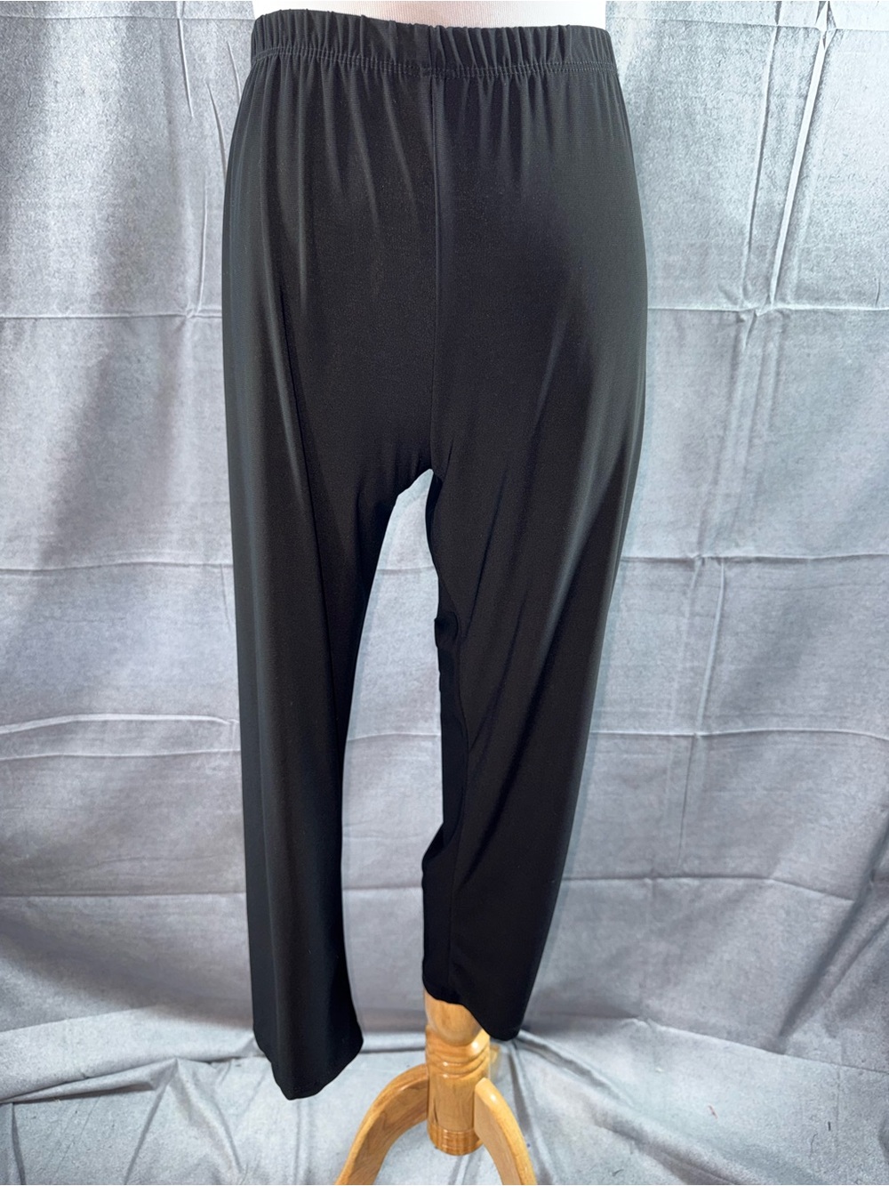 3097-Women's Black Elastic-Waist Stretch Pants